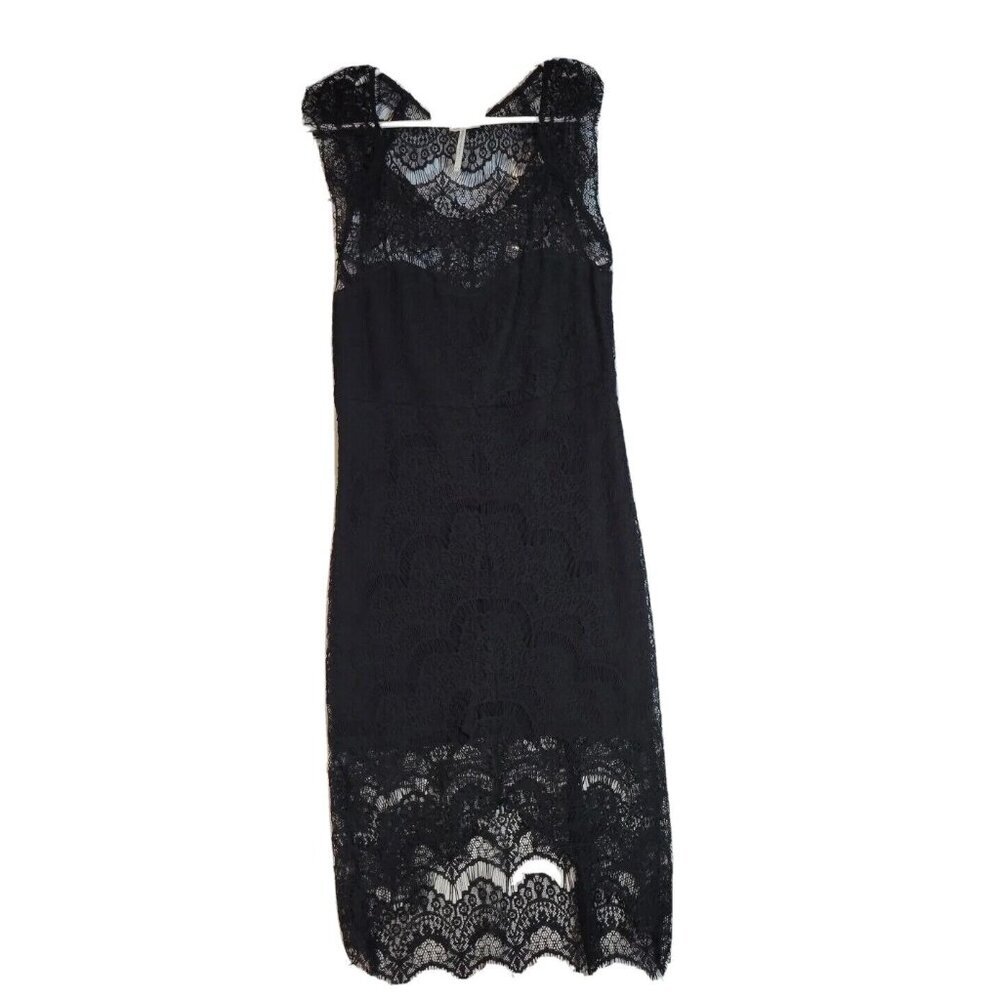 Intimately Free People Black Floral Lace Sleeveless Sheer Yoke Dress XS/TP